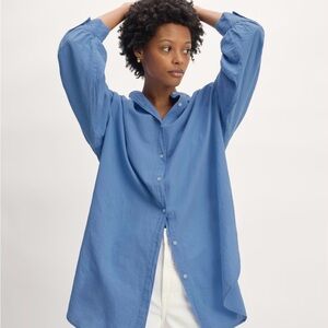 NWT EVERLANE Size‎ L/XL Relaxed-Fit Double-Gauze Button-down Shirt 100% Cotton